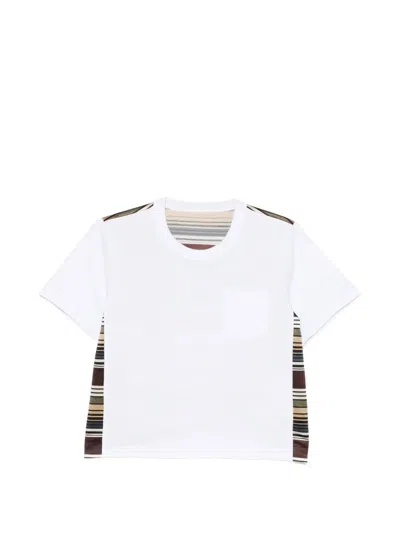 Sacai Striped T-shirt In White