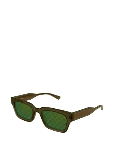 Gucci Monogram Square-frame Sunglasses In Brown