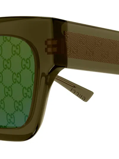 Gucci Monogram Square-frame Sunglasses In Brown