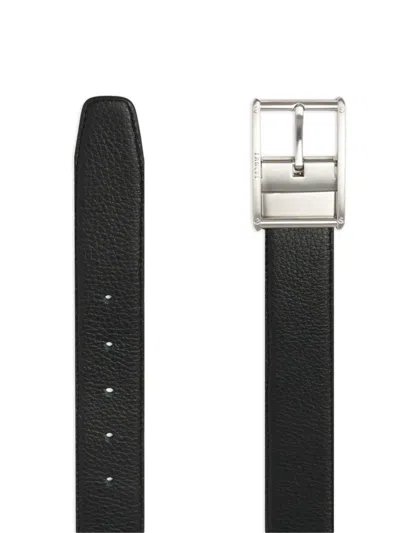 Lancel Adjustable Leather Belt In Black