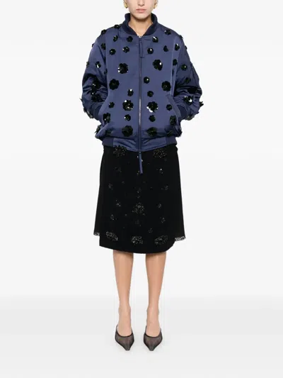 P.a.r.o.s.h P. A.r. O.s. H. Embroidered Bomber Jacket In Blue