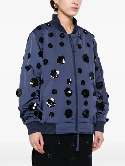 P.a.r.o.s.h P. A.r. O.s. H. Embroidered Bomber Jacket In Blue