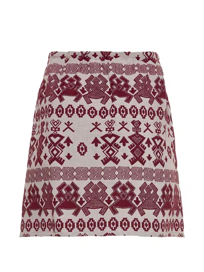 Devotion Lush Patterned Asymmetric Skirt In Multi