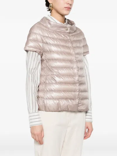 Herno Cleofe Quilted Puffer Jacket In Brown