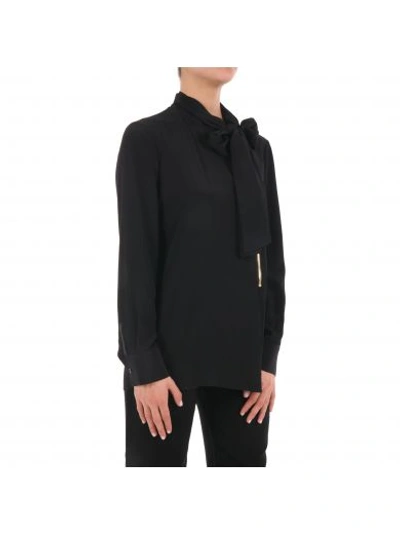 Shop Boutique Moschino Silk Blend Blouse In Black