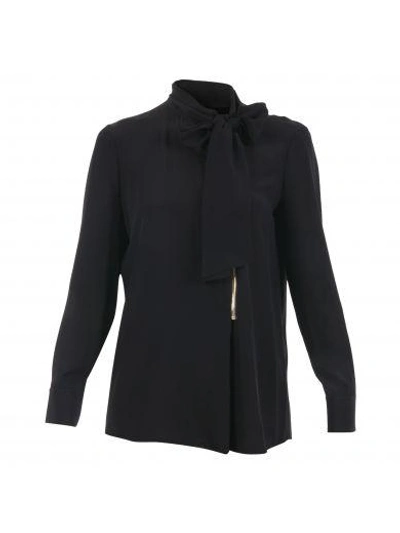 Shop Boutique Moschino Silk Blend Blouse In Black