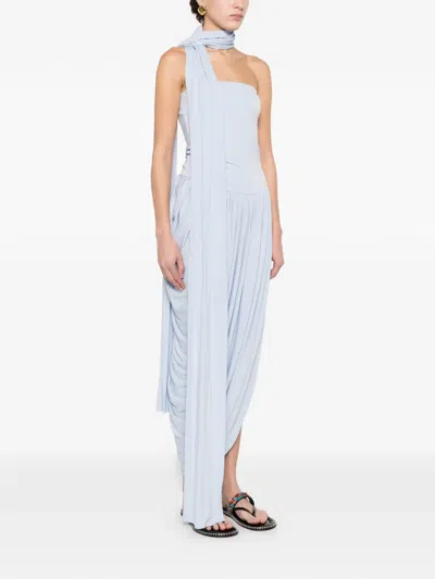 Esse Studios Strapless Draped Dress In Blue
