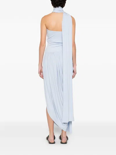 Esse Studios Strapless Draped Dress In Blue