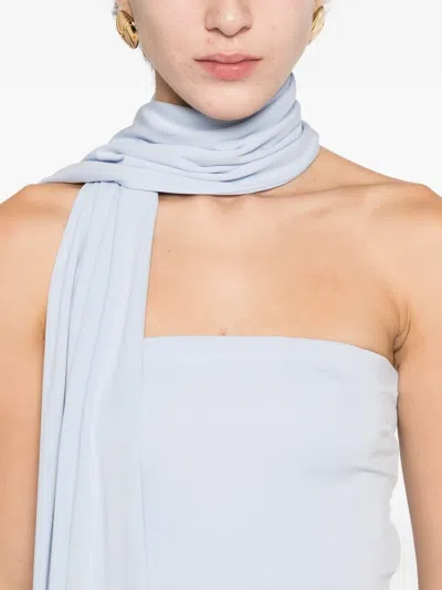 Esse Studios Strapless Draped Dress In Blue