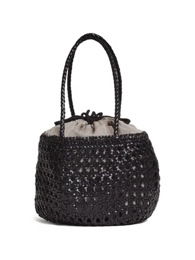 Dragon Diffusion Juventus Woven Crossbody Bag Dual Handles In Black