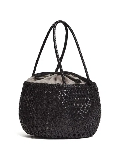 Dragon Diffusion Juventus Woven Crossbody Bag Dual Handles In Black