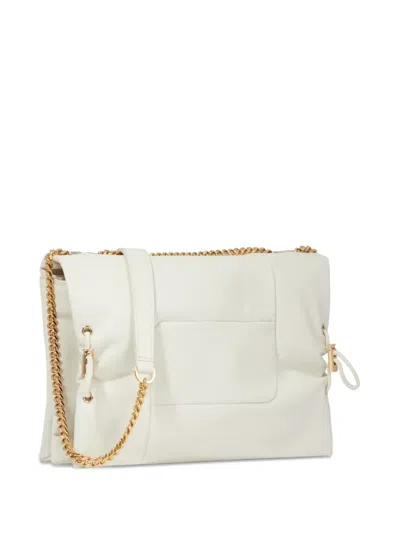 Lancel Chain Strap Shoulder Bag In White