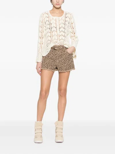 Twinset Leopard-pattern Shorts In Brown