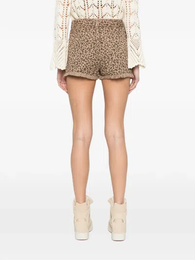 Twinset Leopard-pattern Shorts In Brown
