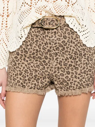 Twinset Leopard-pattern Shorts In Brown