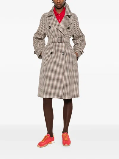 Max Mara Double-breasted Belted Coat In Brown