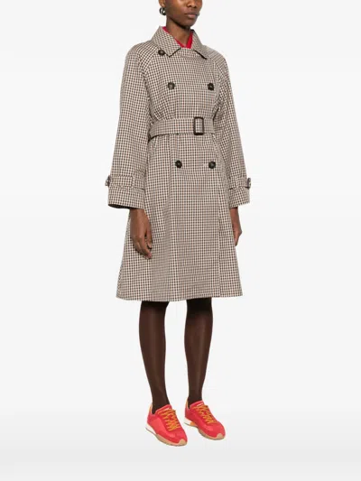 Max Mara Double-breasted Belted Coat In Brown