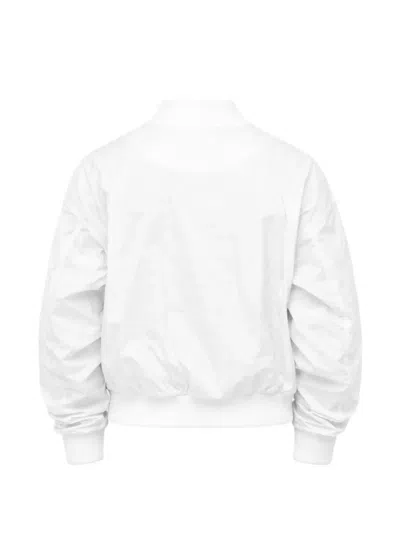 Dsquared2 Nylon Bomber Jacket With Utility Pockets In White