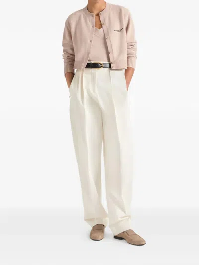 Givenchy Cropped Cardigan In Wool And Cashmere In Pink