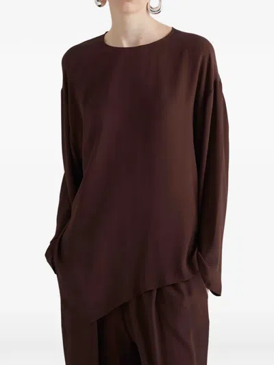 Meimeij Asymmetric Blouse In Brown