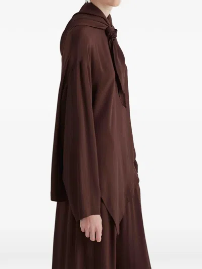 Meimeij Asymmetric Blouse In Brown