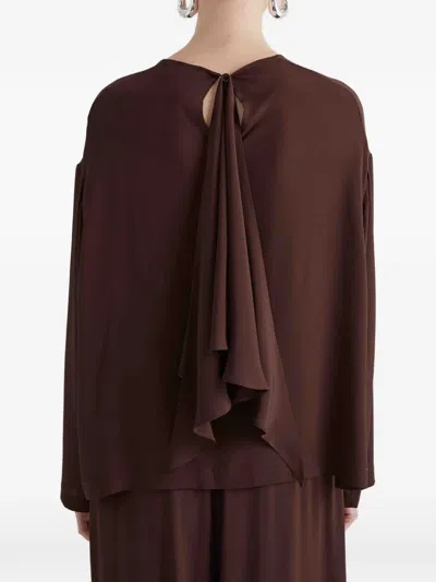 Meimeij Asymmetric Blouse In Brown
