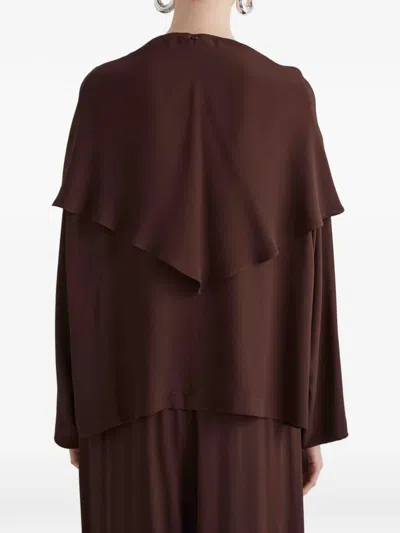 Meimeij Asymmetric Blouse In Brown
