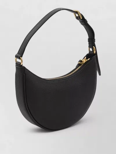 Valentino Half-moon Leather Shoulder Bag With Chain Strap