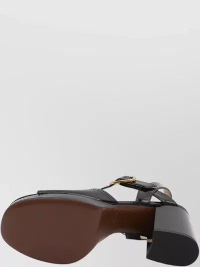 Valentino Garavani Fawcette Platform Sandal In Polished Calfskin 100mm Woman Black 39.5 In Black