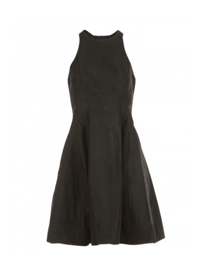 Halston Heritage Silk Blend Dress In Black