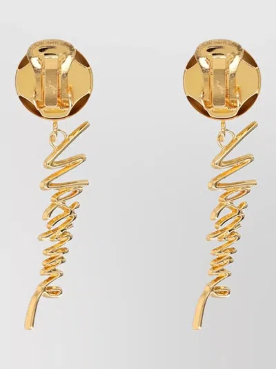 Moschino Chic Mini Statement Earrings In Gold