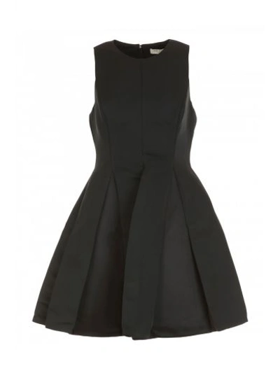 Halston Heritage Synthetic Fabric Dress In Black