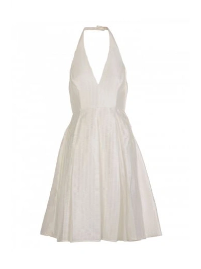 Halston Heritage Synthetic Fabric Dress In White
