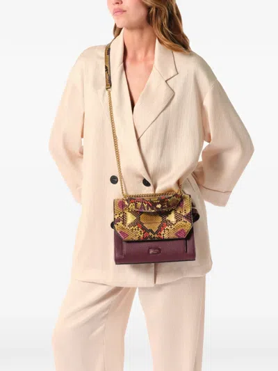 Lancel Ninon Python Flap Cross Body Bag In Purple