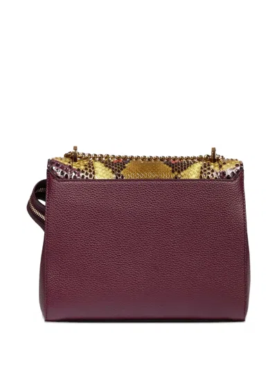 Lancel Ninon Python Flap Cross Body Bag In Purple