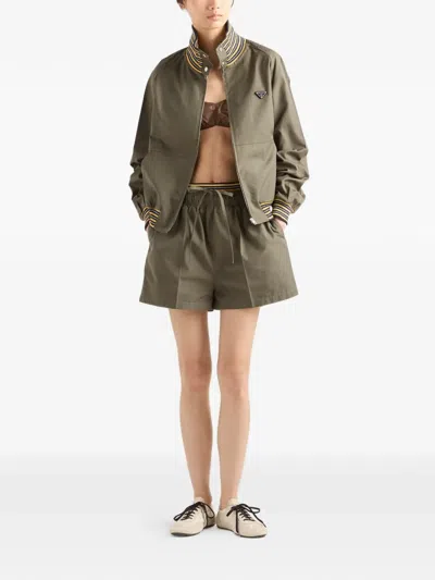 Prada Poplin Turtleneck Jacket In Multi