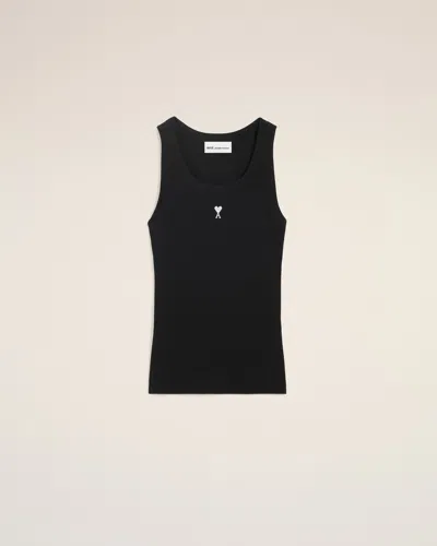 Ami Alexandre Mattiussi Ami Paris Women Ami De Couer Cotton Tank Top In Black