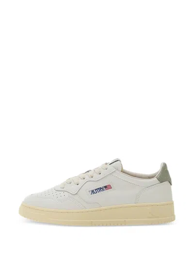 Autry Low-top Sneakers With Perforated Detailing And Metallic Accents In White