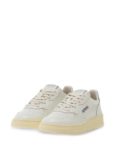 Autry Low-top Sneakers With Perforated Detailing And Metallic Accents In White