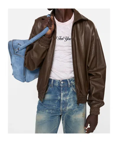 Acne Studios Ami Paris Ami De Coeur Wool Cardigan In Brown