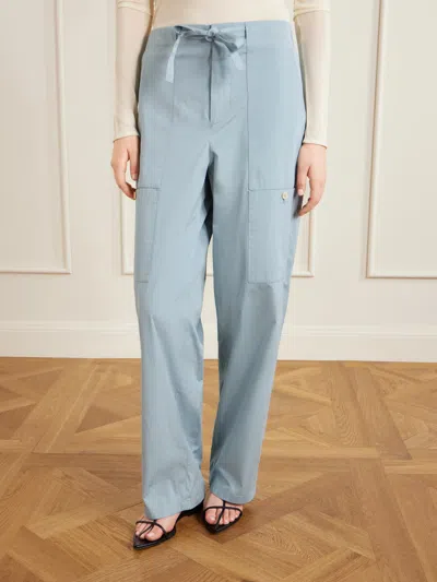 Jil Sander Drawstring Cargo Casual Pants In Blue