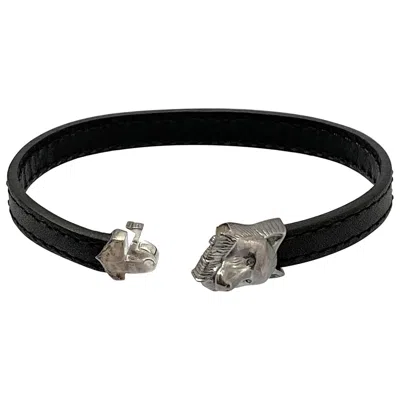 Montblanc Kipling Silver Wolf Bracelet In Black