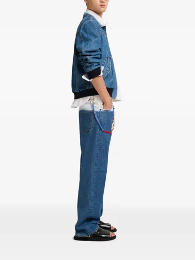 Marni Bleached-effect Bomber Jacket In Multi