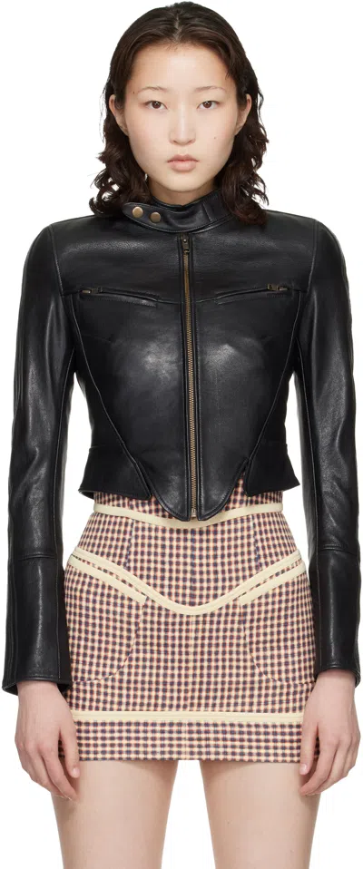 Knwls Black Claw Leather Jacket In Black