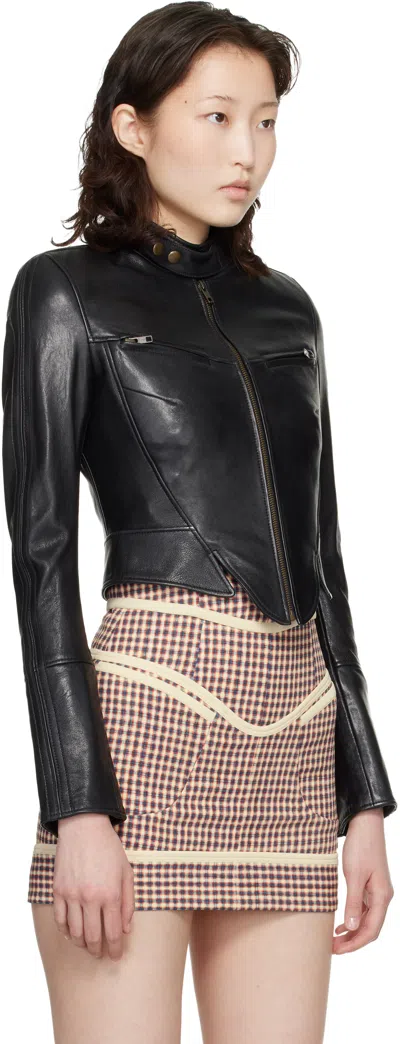 Knwls Black Claw Leather Jacket In Black