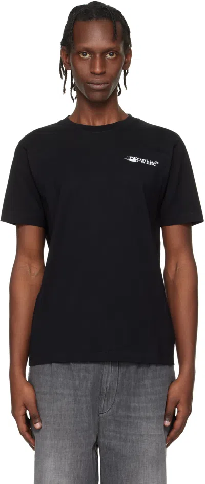 Off-white Slim Fit Scratch Arrow Graphic T-shirt In Black