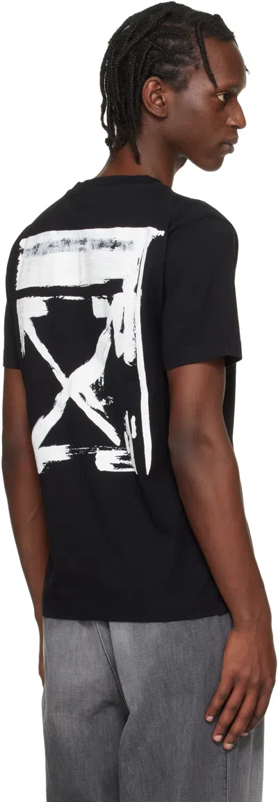 Off-white Slim Fit Scratch Arrow Graphic T-shirt In Black