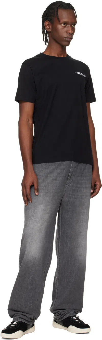 Off-white Slim Fit Scratch Arrow Graphic T-shirt In Black