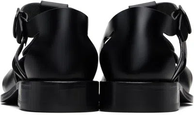 Hereu Pesca Cut-out Leather Sandals In Black