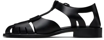 Hereu Pesca Cut-out Leather Sandals In Black